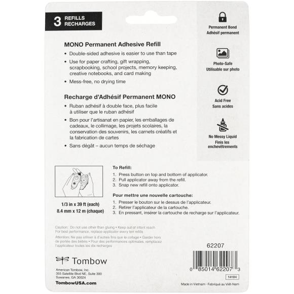 C. Mono Adhesive Refill Permanent Value Pack 3/Pkg