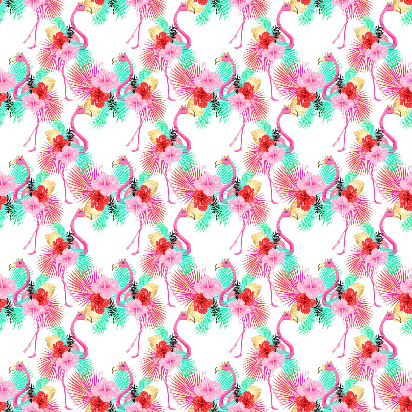 Tropical Flamingos Scrapbook Paper
