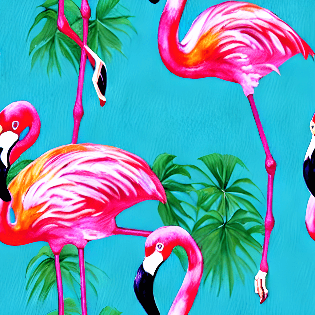 Tropical Flamingos Scrapbook Paper