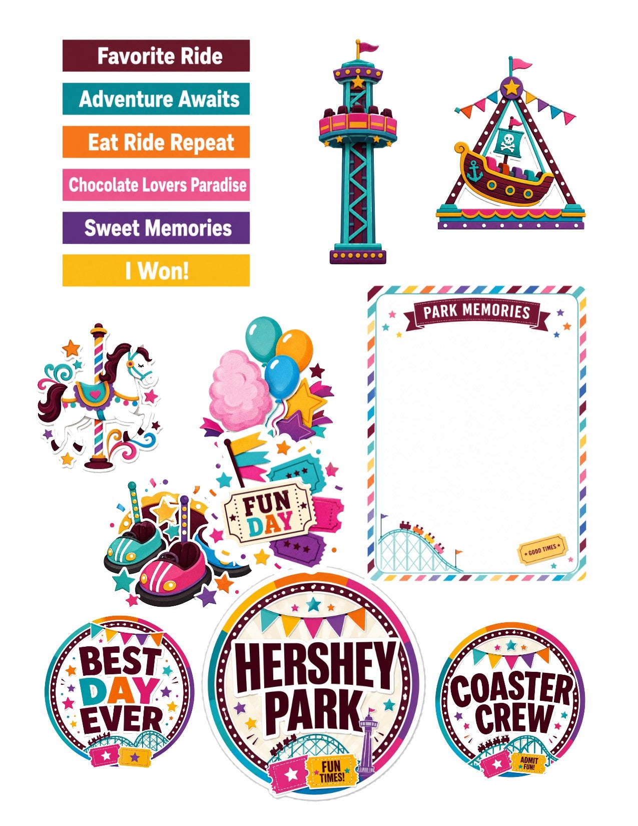 Hershey Park Scrapbook Paper