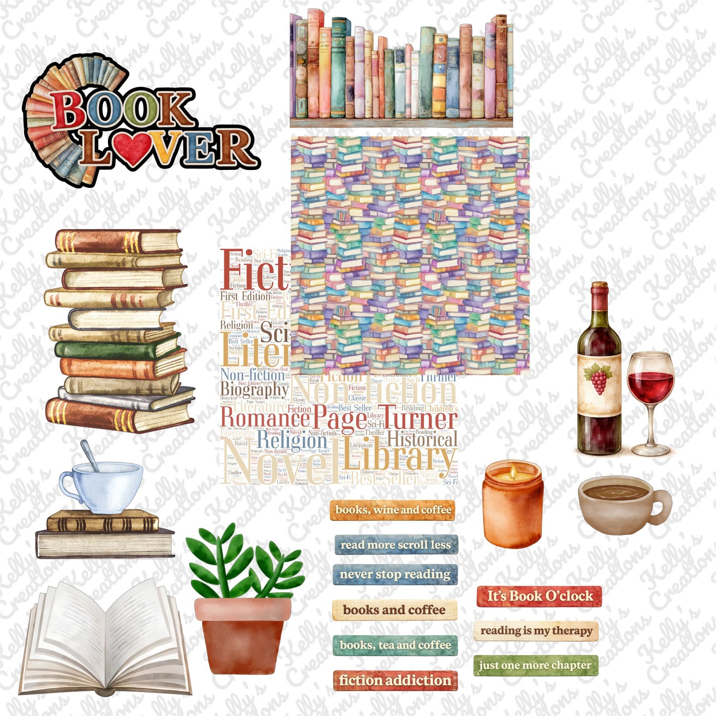 Book Lover Scrapbook Page Kit
