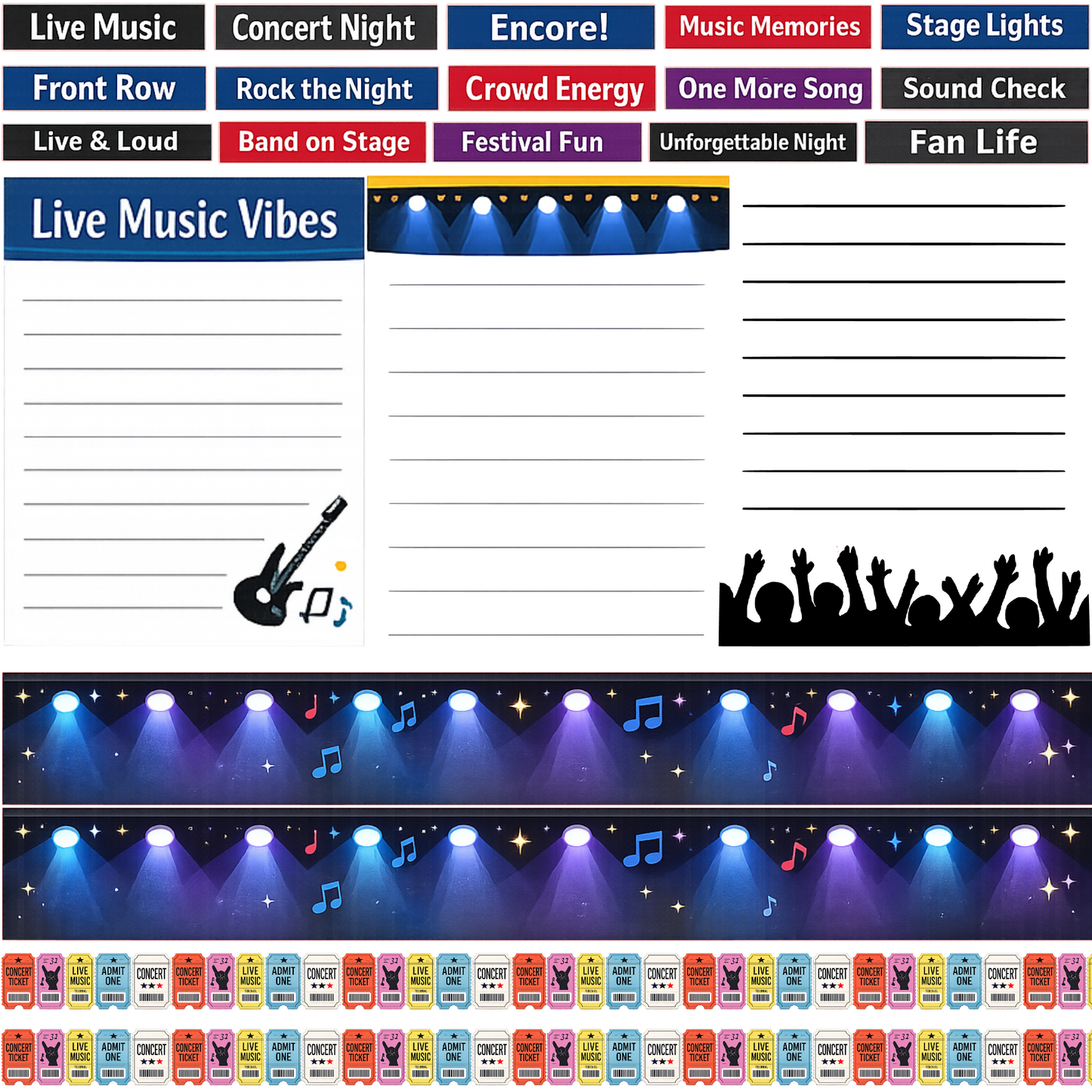 Concert Scrapbook Journal Card