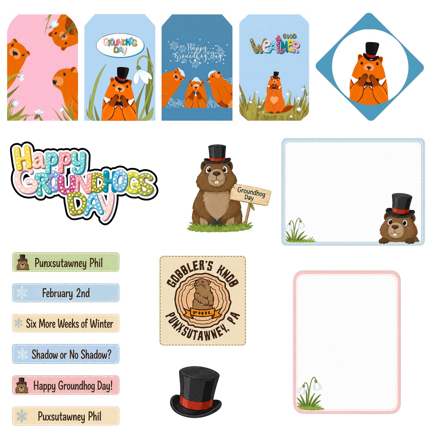 Groundhog Day Scrapbook Paper