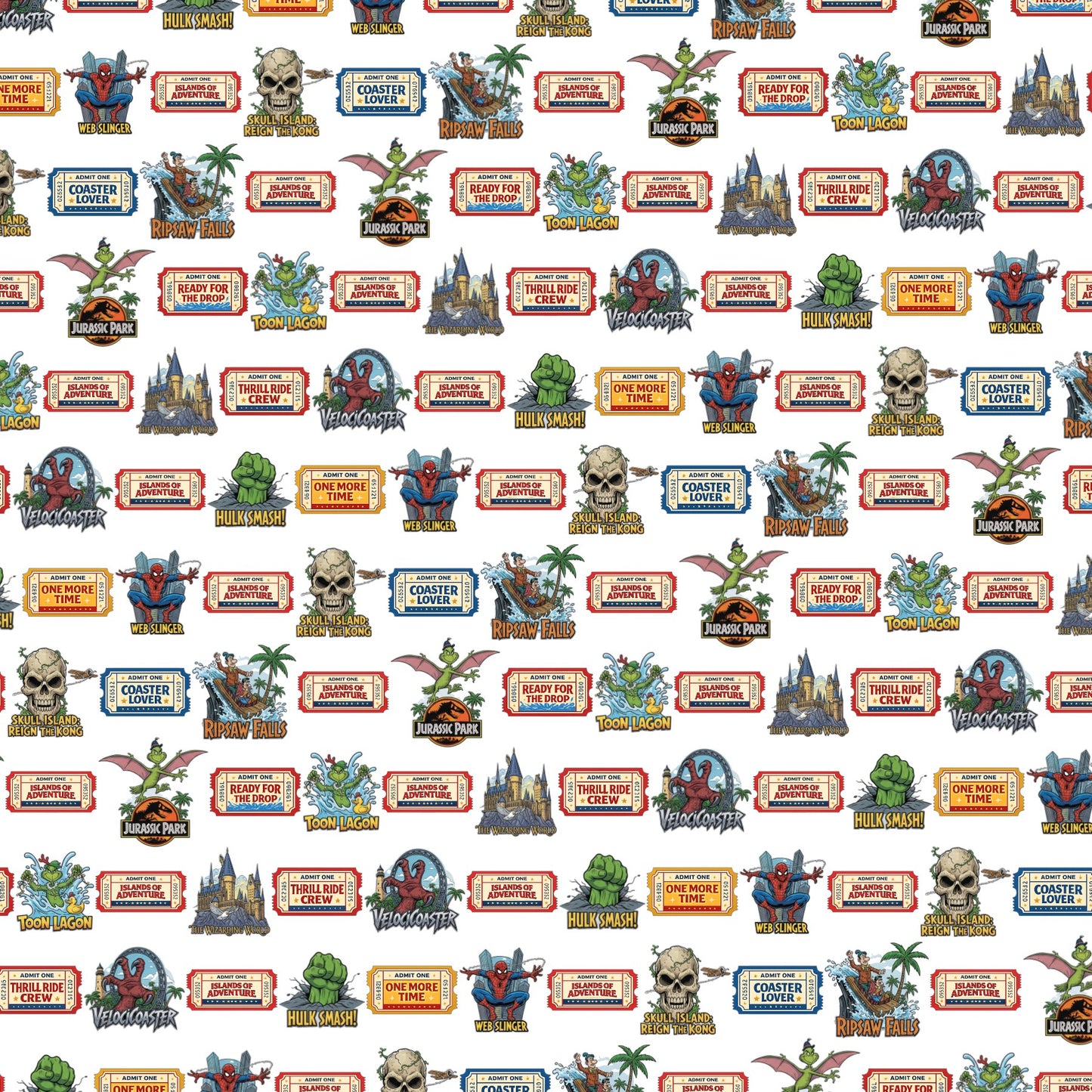 Island of Adventure amusement park scrapbook paper