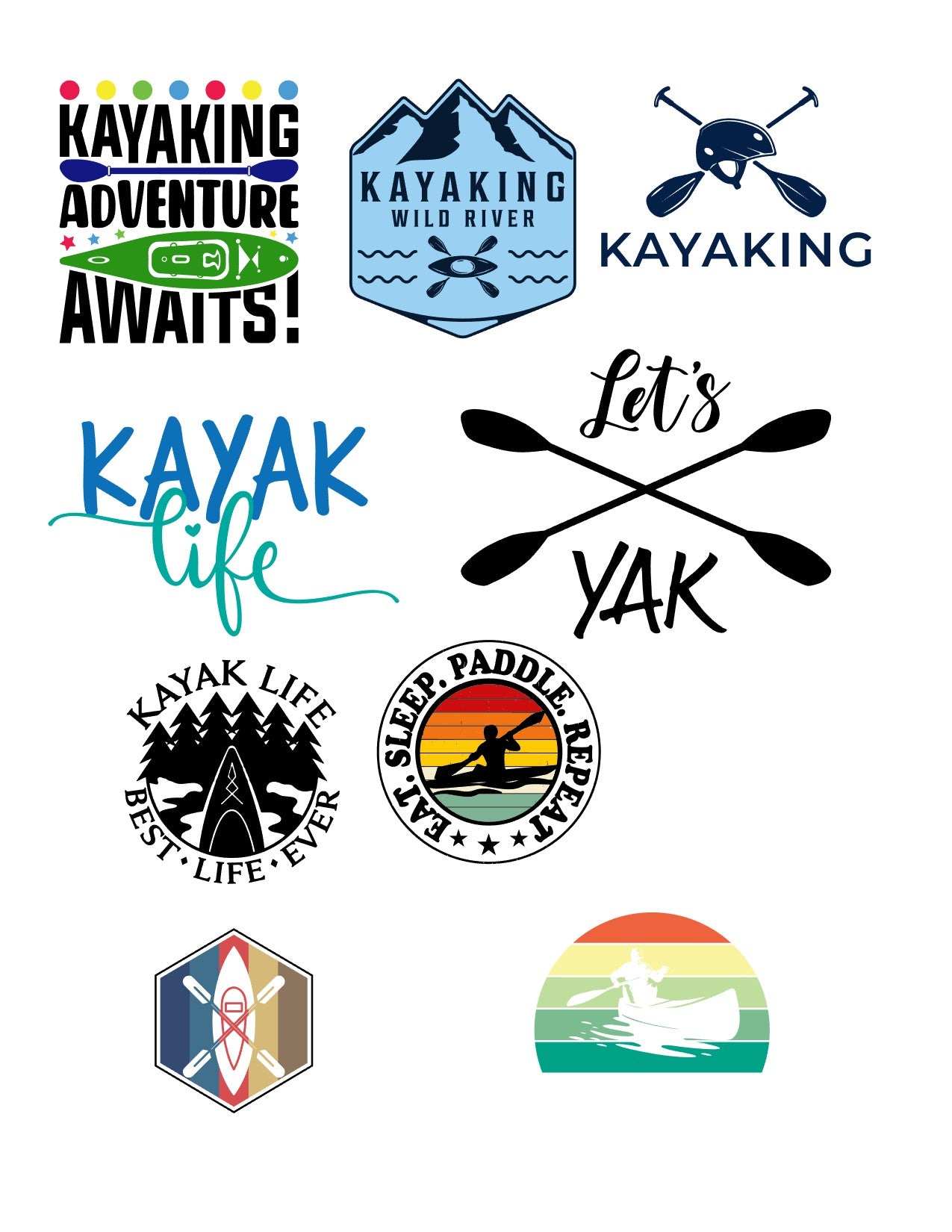 Kayaking Scrapbook Paper
