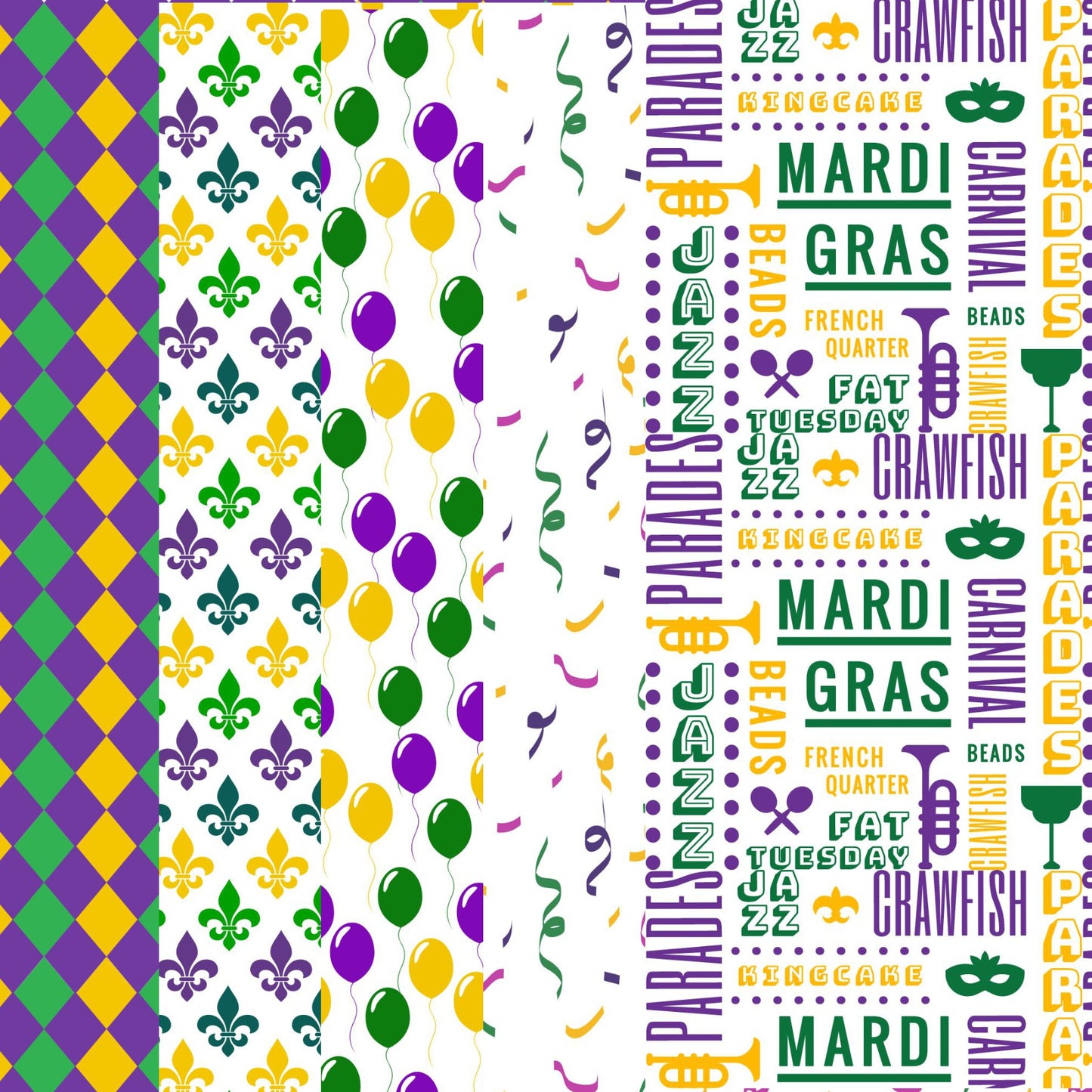 Mardi Gras Scrapbook Paper