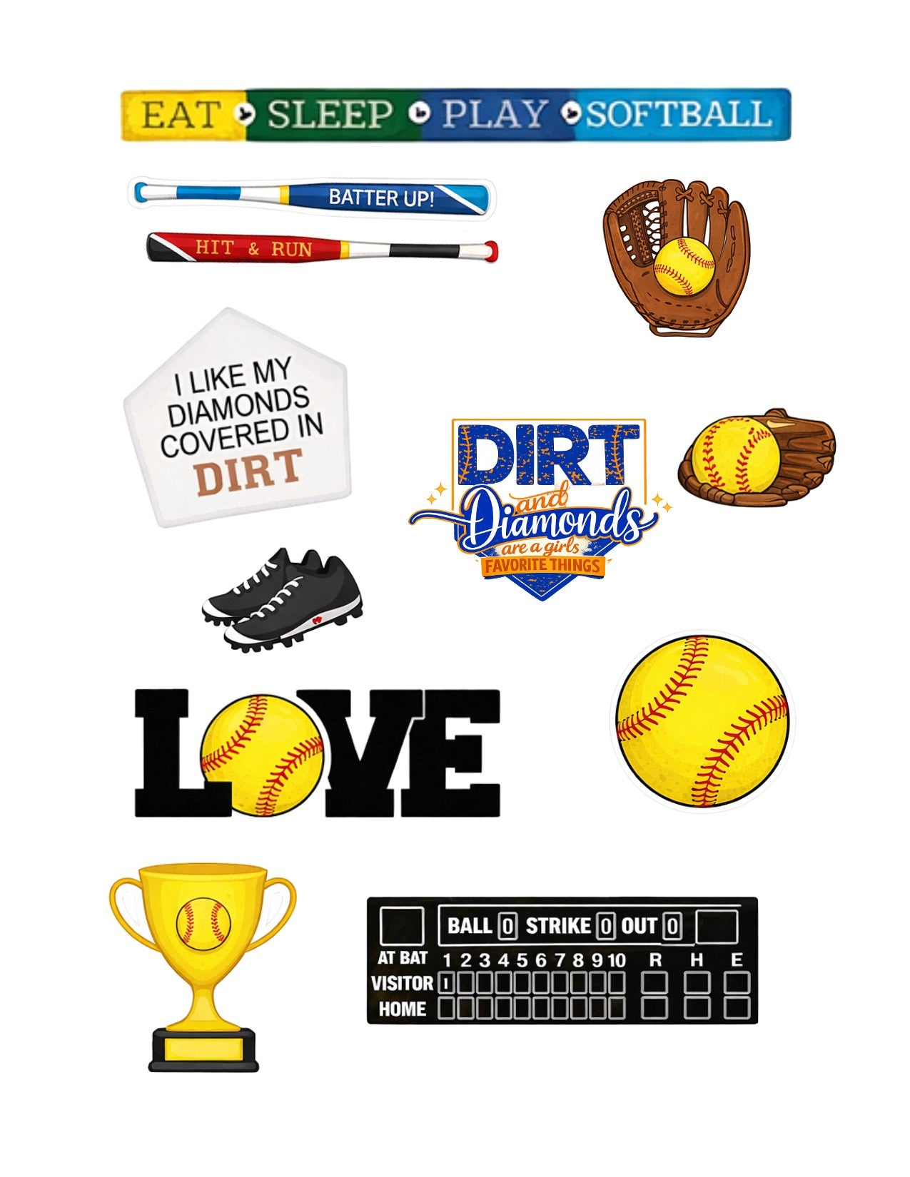 Softball scrapbook paper