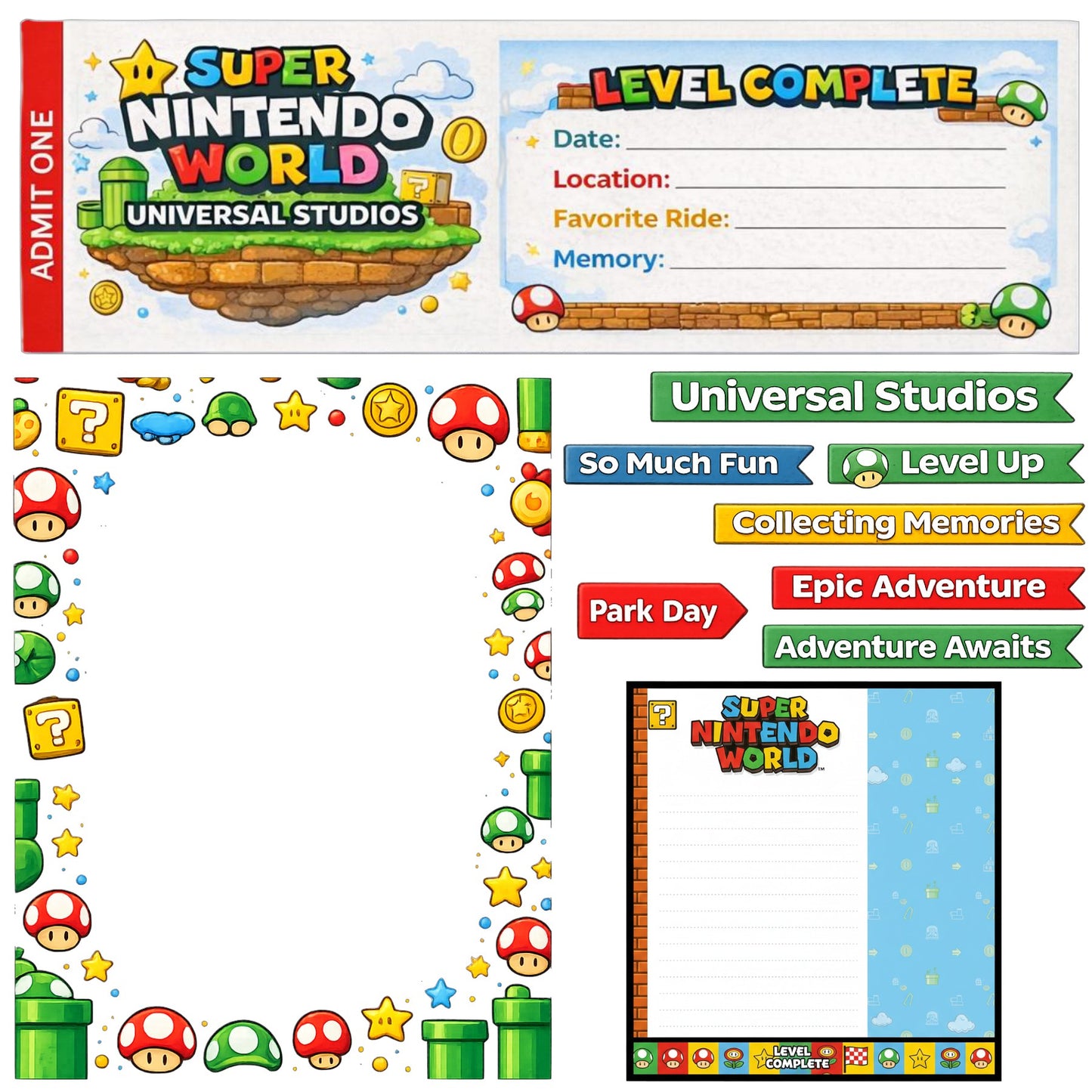 Super Mario Scrapbook Paper