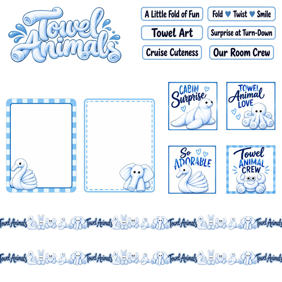 Towel Animals Scrapbook Paper