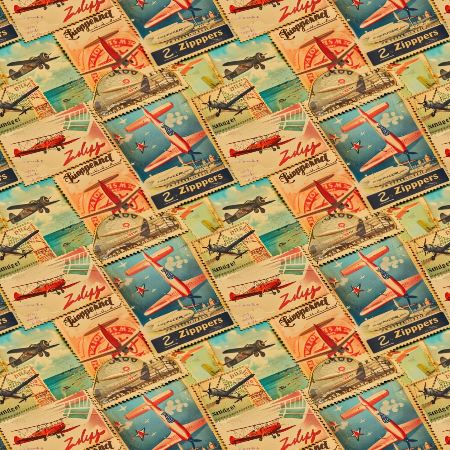 Vintage Airplane Scrapbook Paper