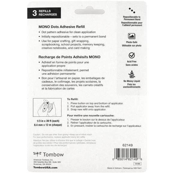 C. Mono Adhesive Dots Refill Permanent Value Pack 3/Pkg