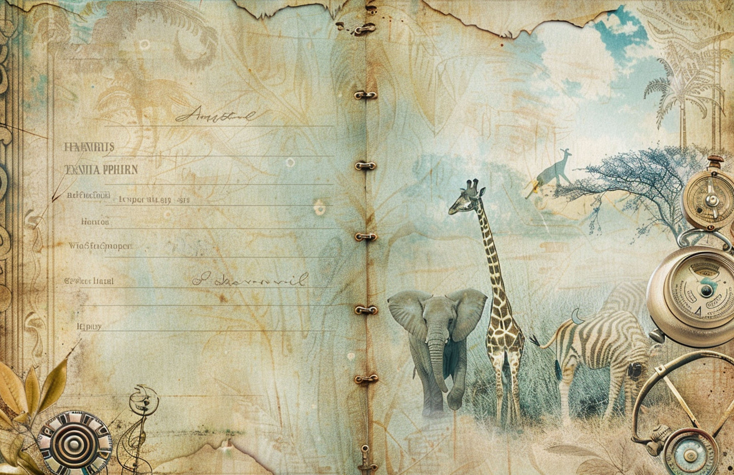 African Safari Scrapbook Paper