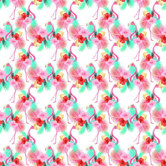 Tropical Flamingos Scrapbook Paper