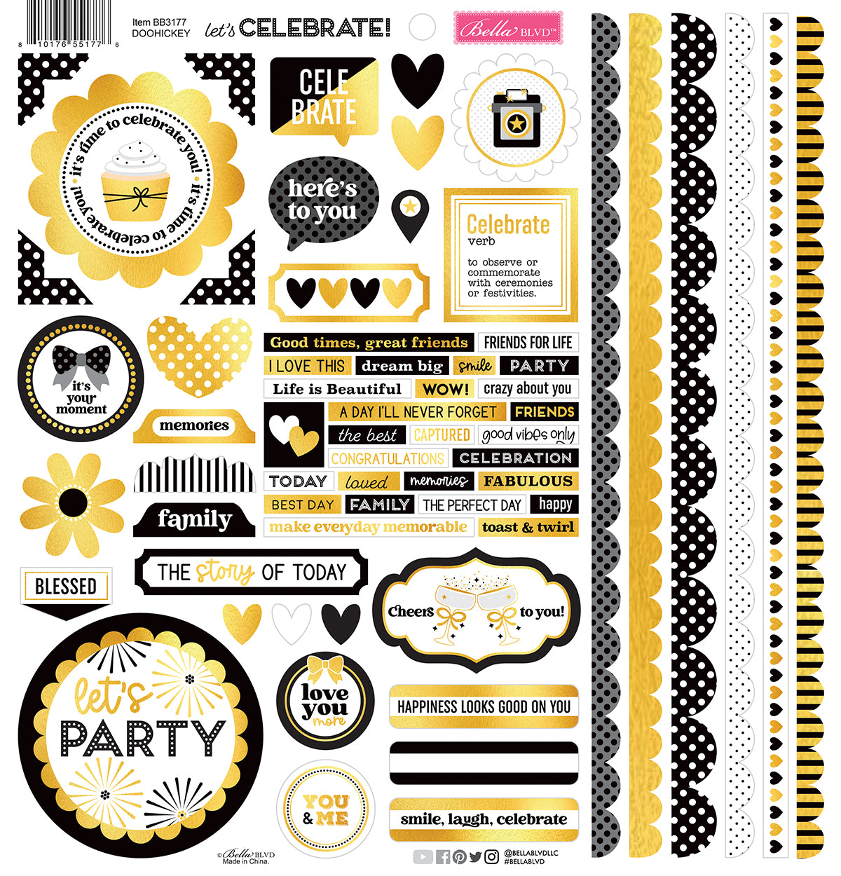 Let's Celebrate BellaBlvd Scrapbook Collection