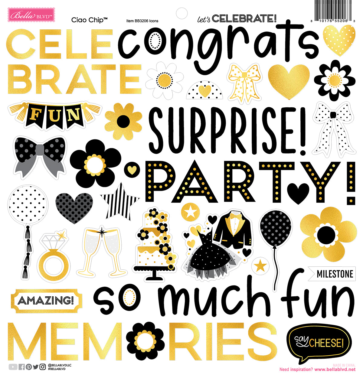 Let's Celebrate BellaBlvd Scrapbook Collection