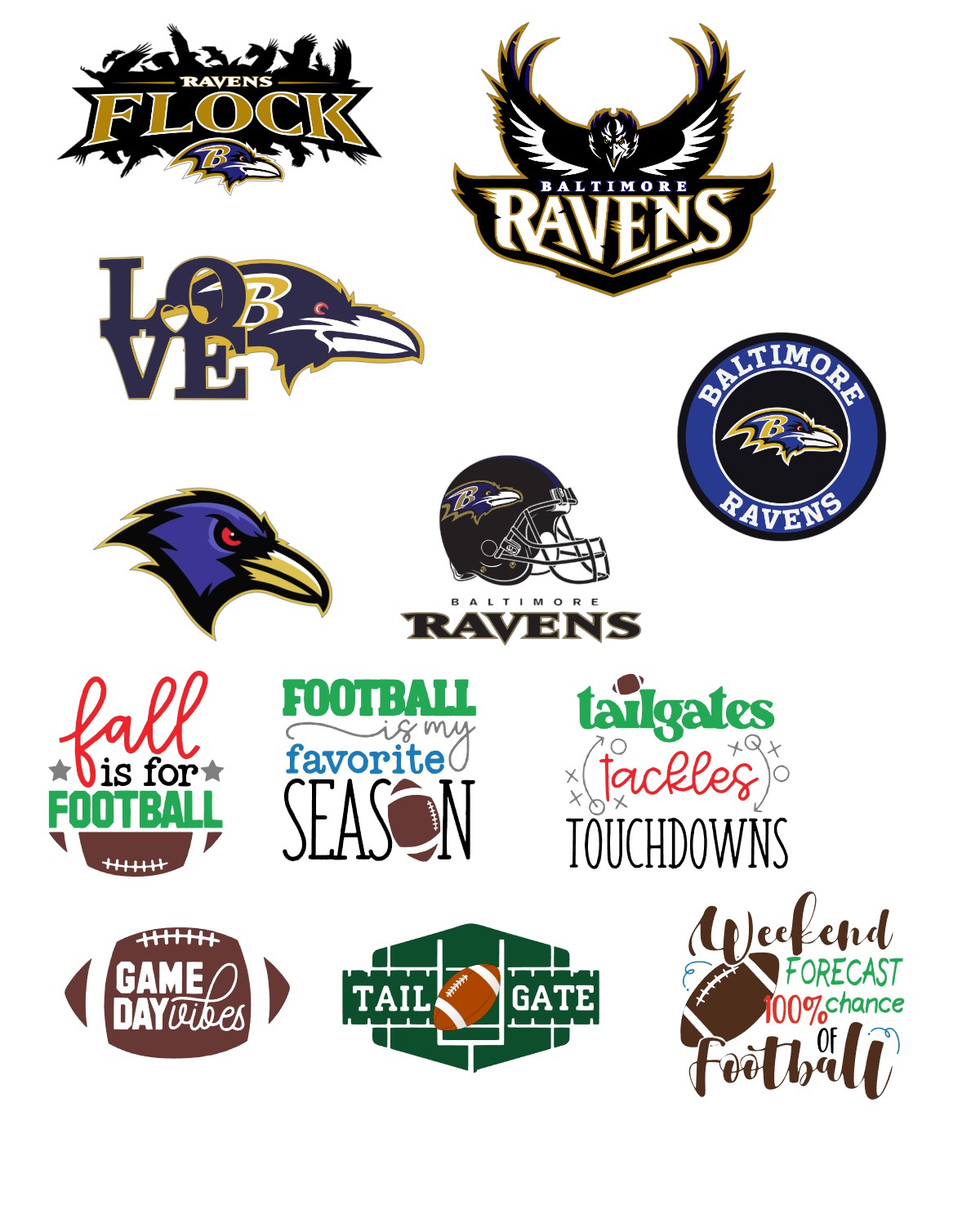 Baltimore Ravens Embellishments