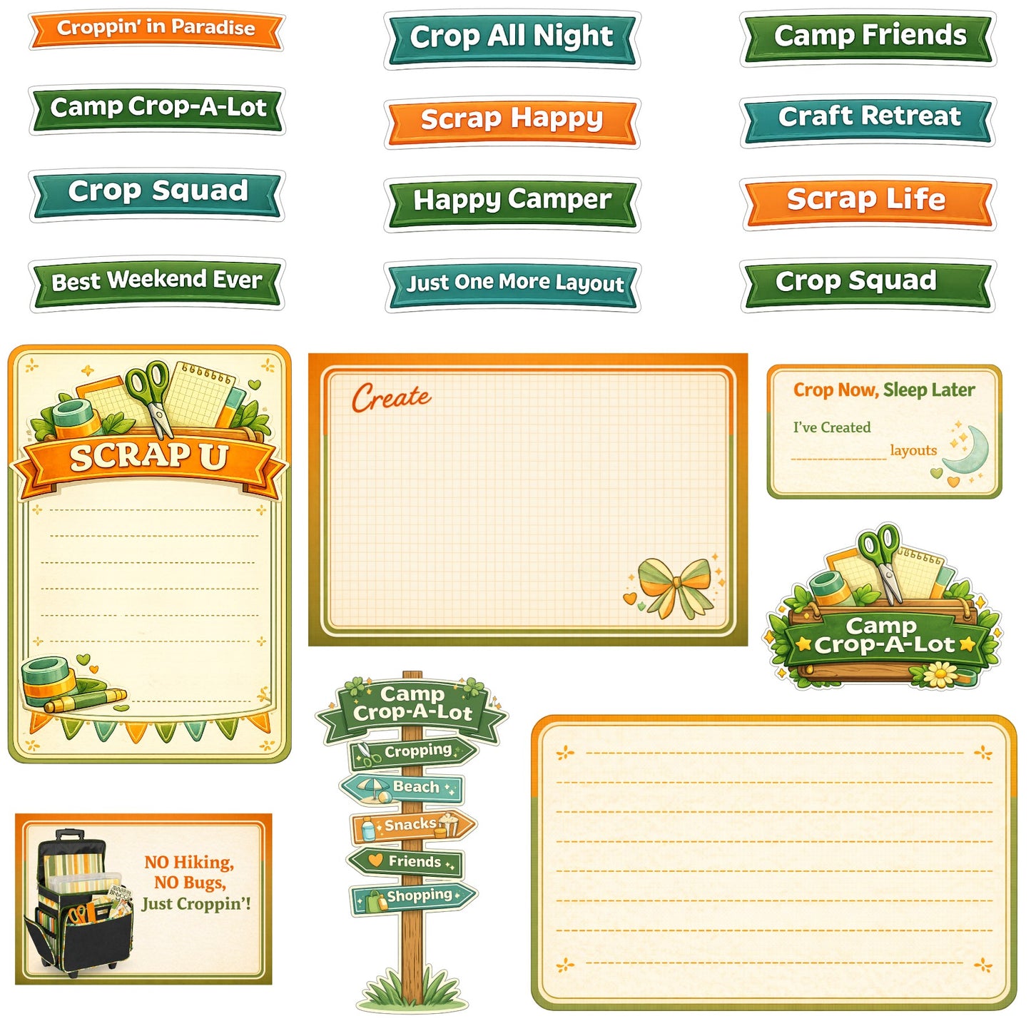 Camp Crop-A-Lot Scrapbook Paper