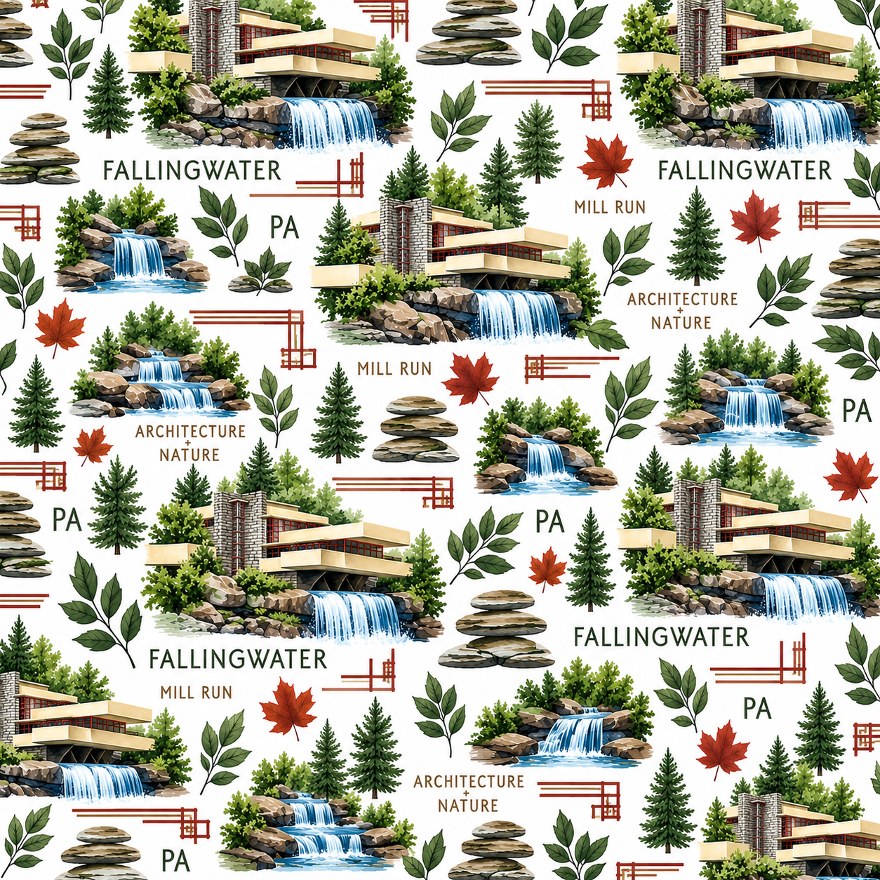 Falling Water Scrapbook Paper