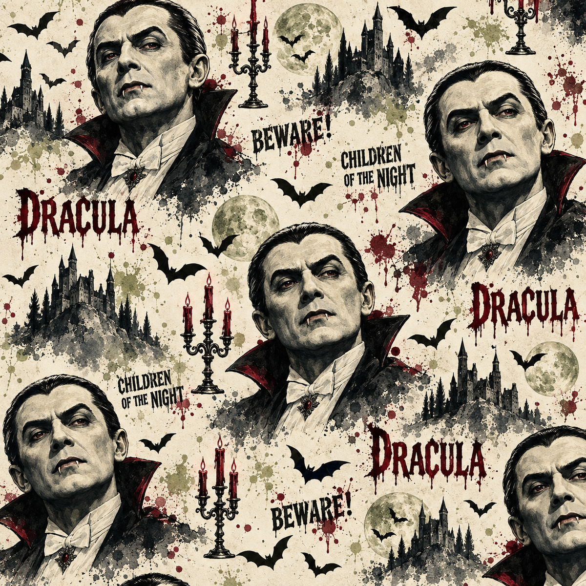 Classic Monsters Scrapbook Paper