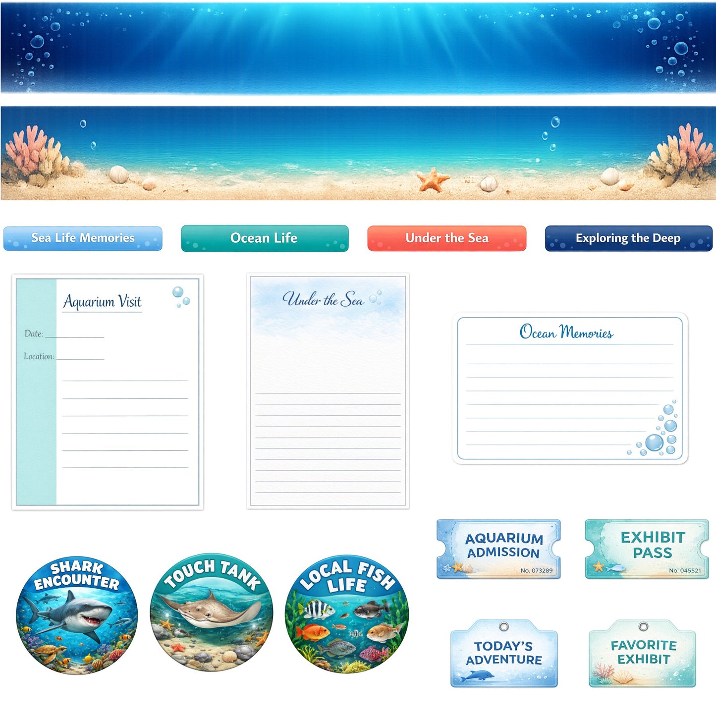 Aquarium Trip Scrapbook Paper