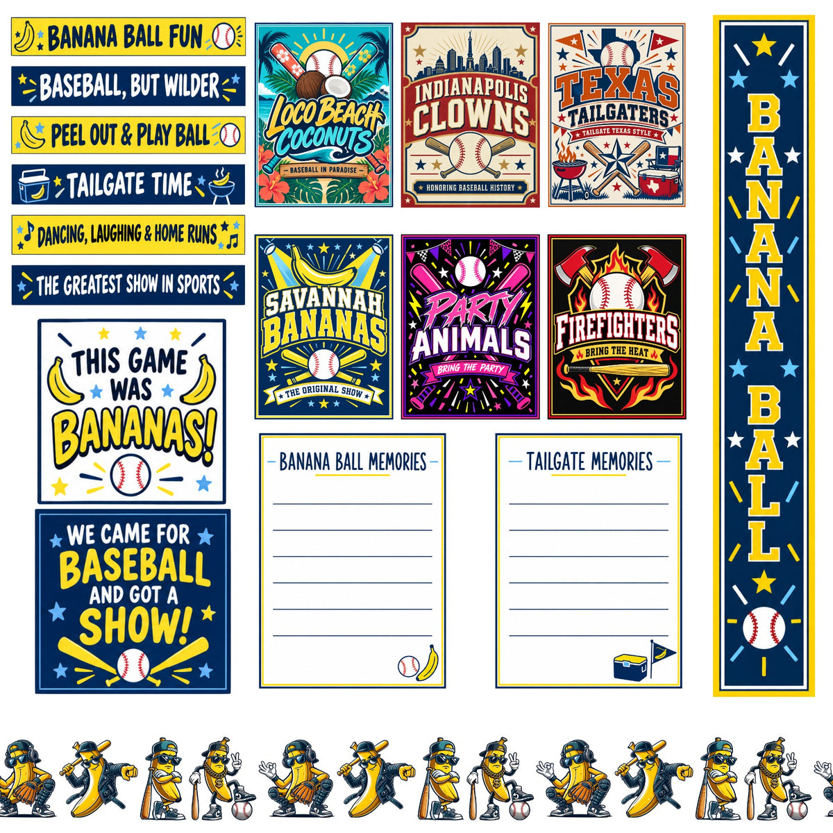 Banana Ball Scrapbook Paper