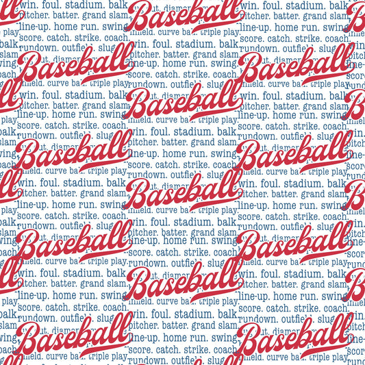 Baseball words scrapbook paper