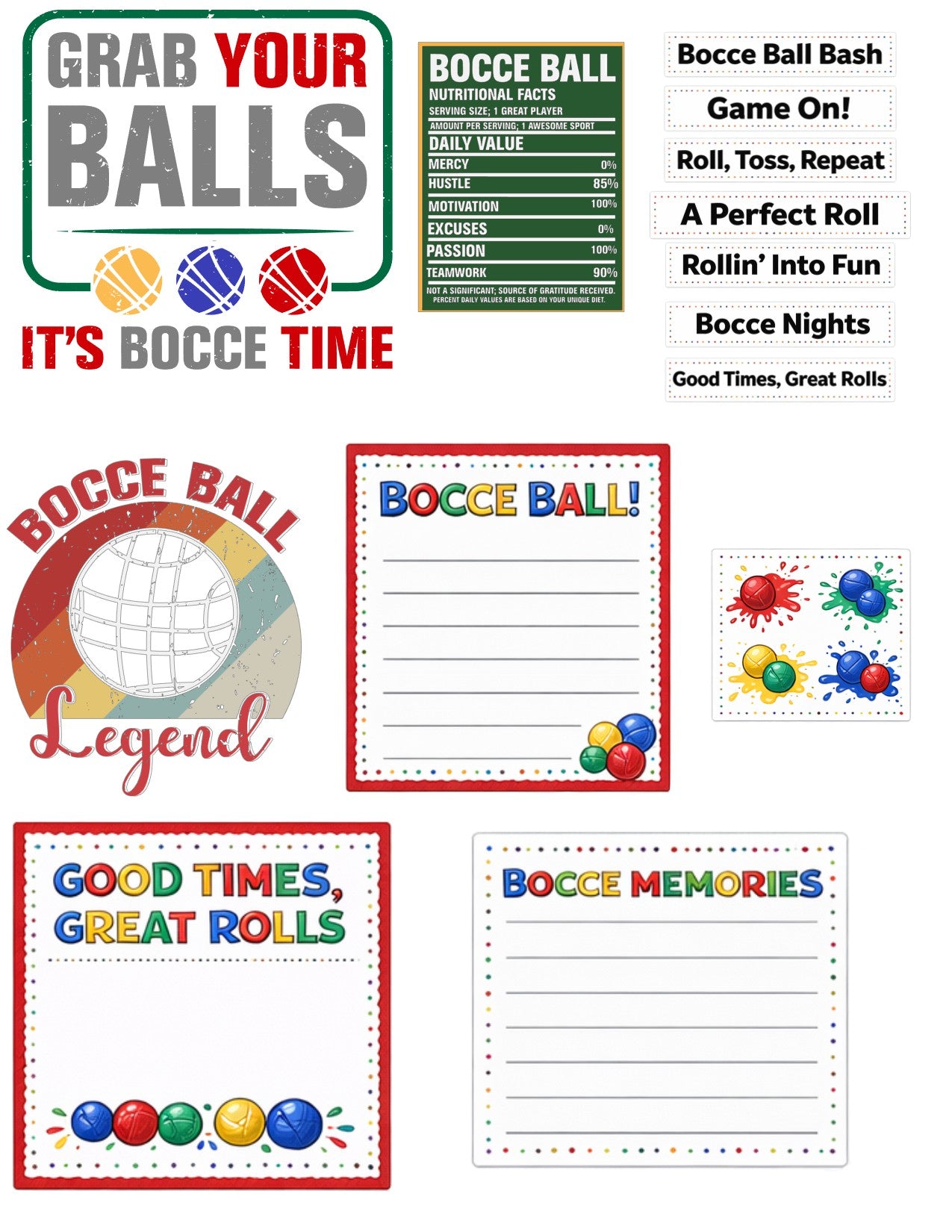 Bocce Ball Scrapbook Paper