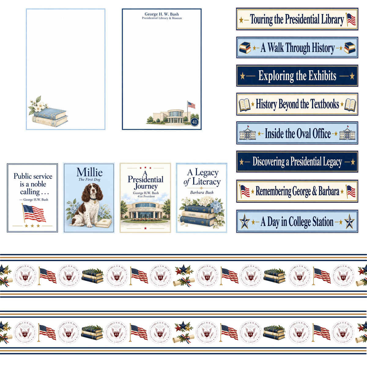 Bush Library Scrapbook Paper