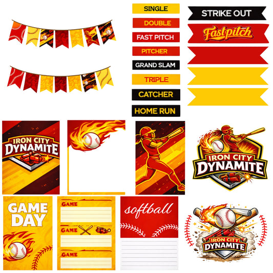 Dynamite Softball Scrapbook Paper