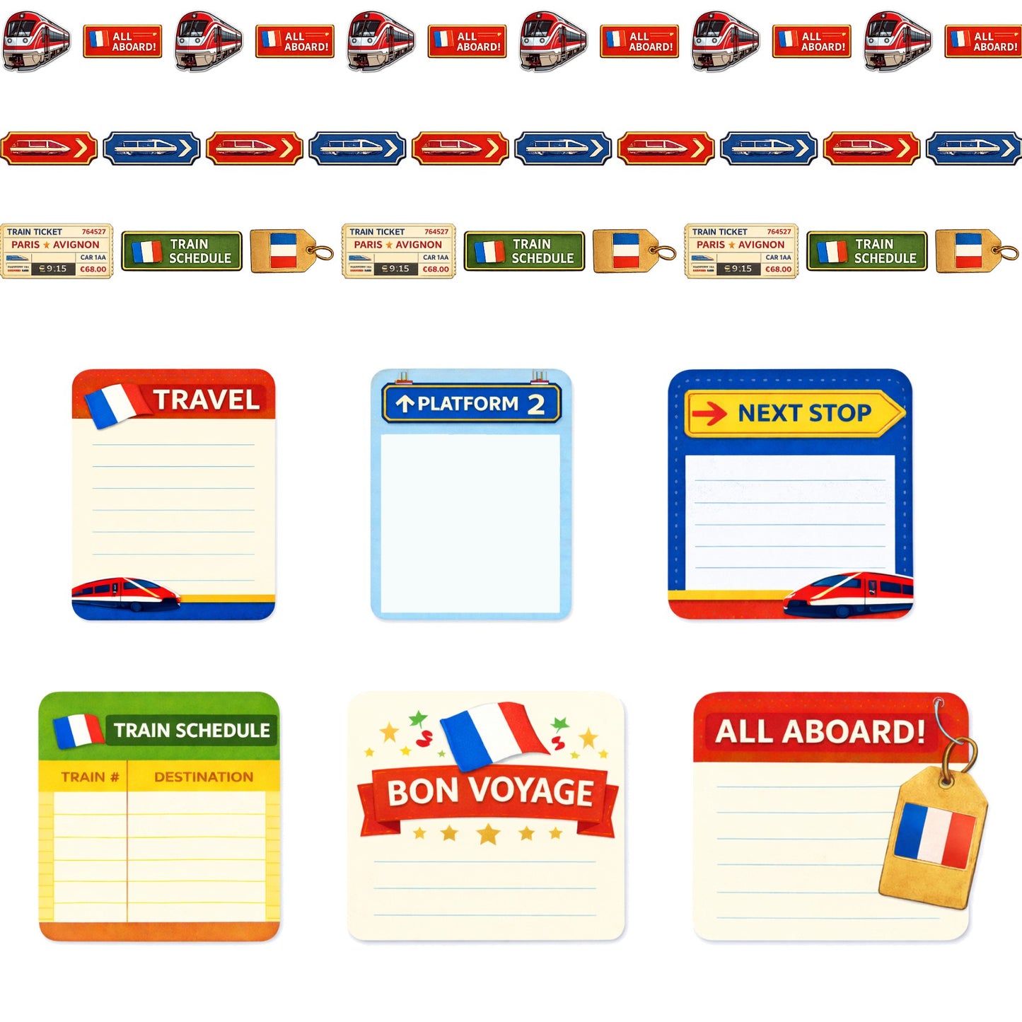 Euro Train Scrapbook Paper