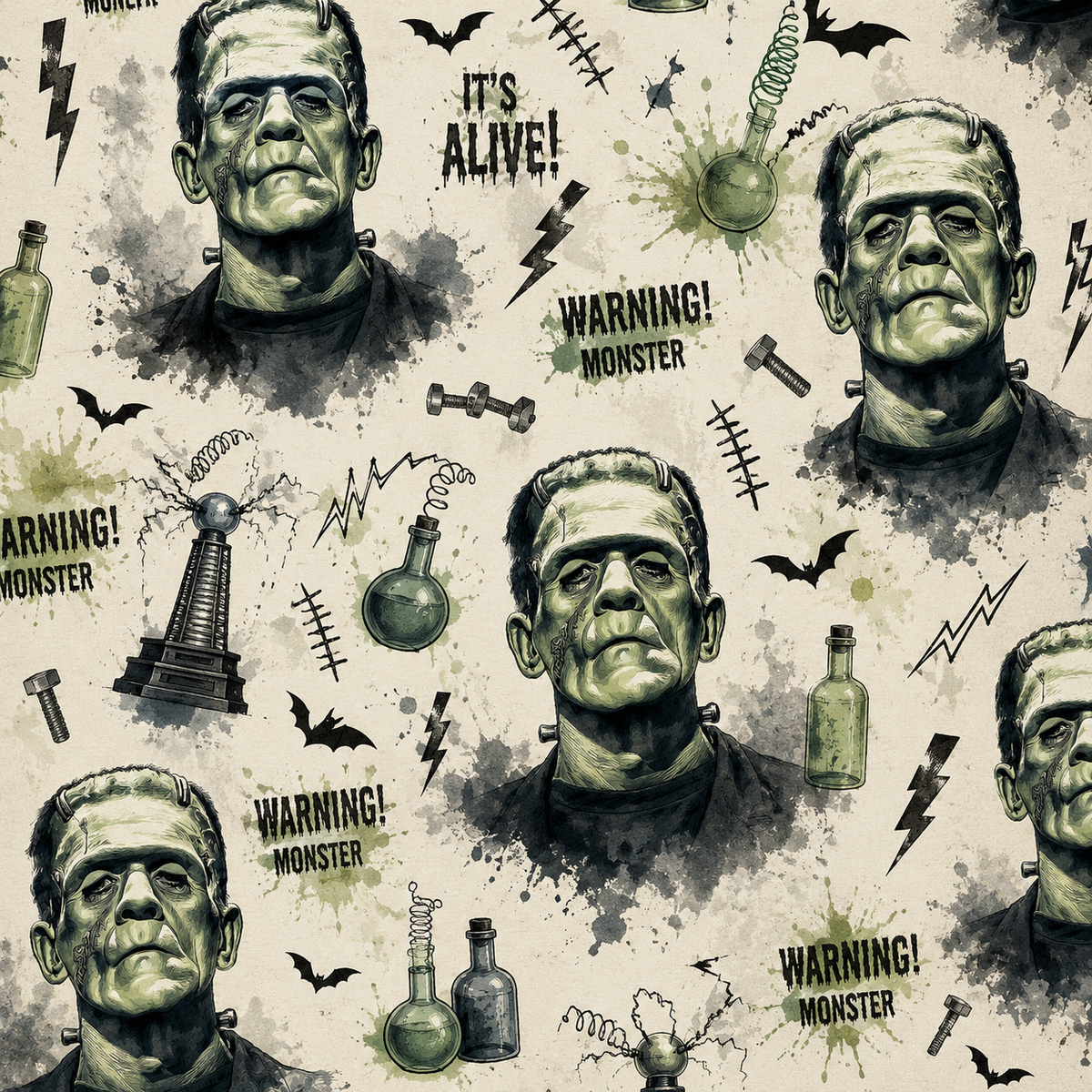 Classic Monsters Scrapbook Paper