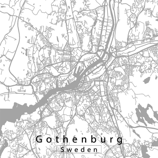 Gothenburg Sweden Map Scrapbook Paper