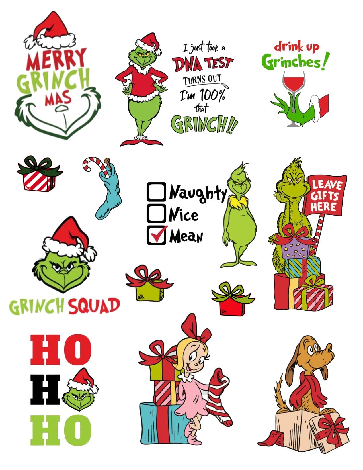 Grinch Christmas Scrapbook Paper