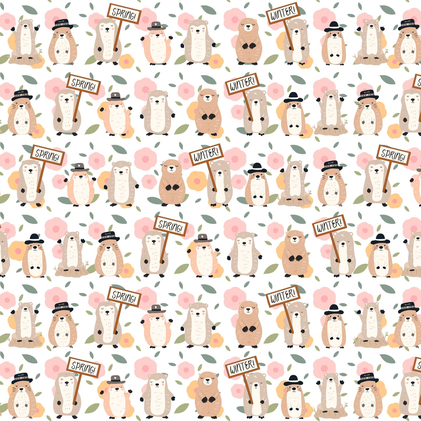 Groundhog Day Scrapbook Paper
