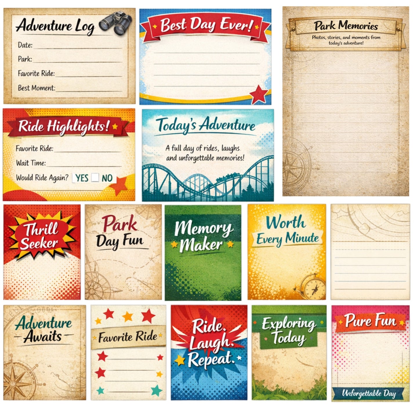Island of Adventure amusement park scrapbook paper