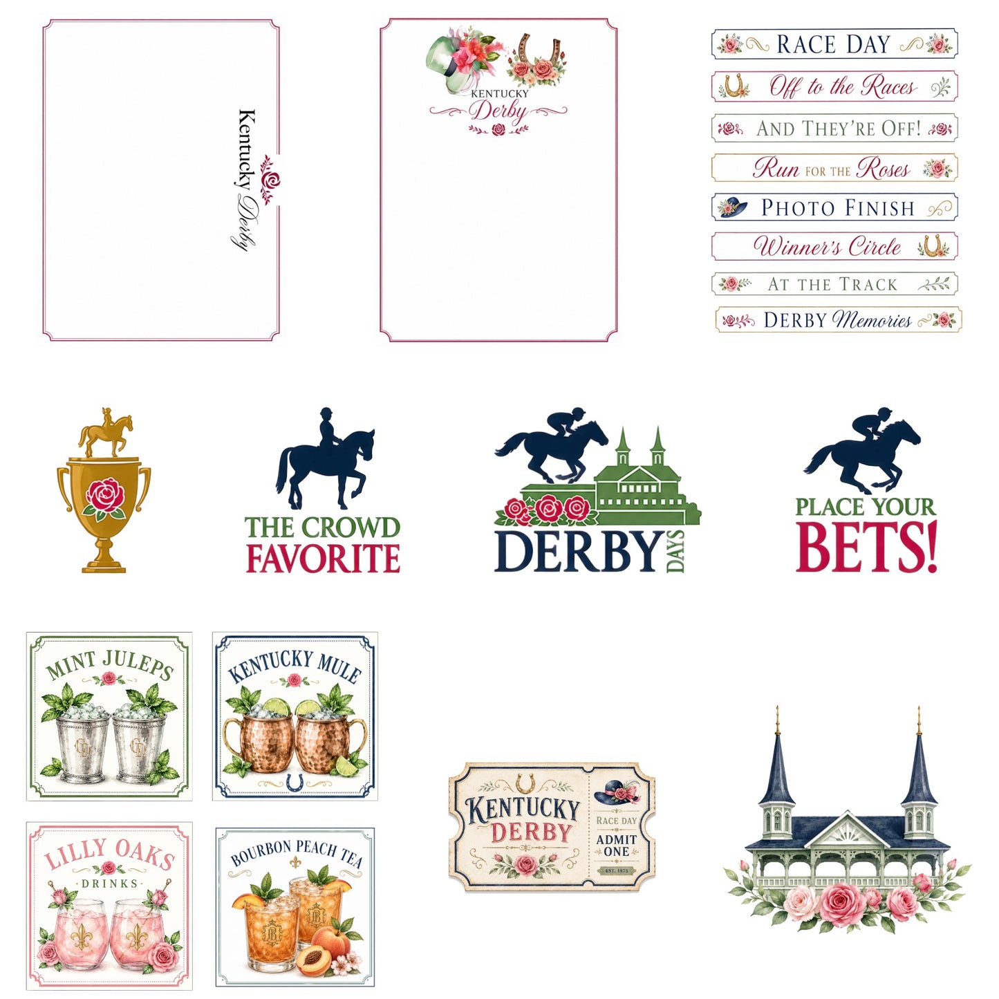 Kentucky Derby Scrapbook paper