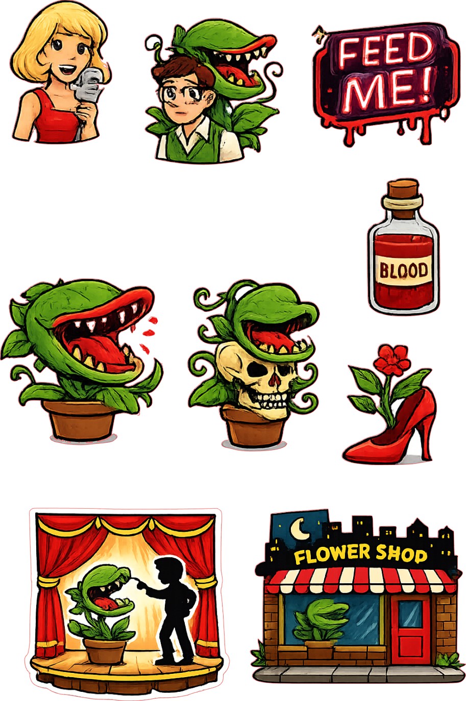 Little Shop of Horrors Musical Scrapbook Paper