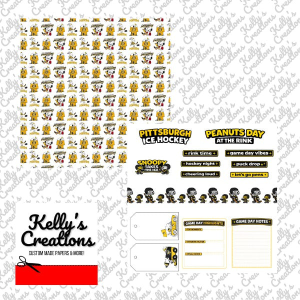 Snoopy Pens Scrapbook paper