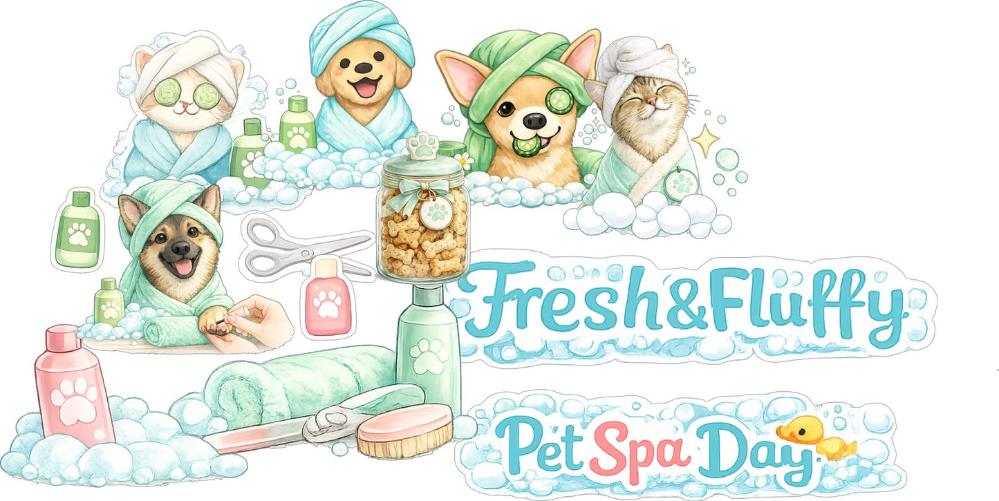 Pet Spa Day Scrapbook Paper