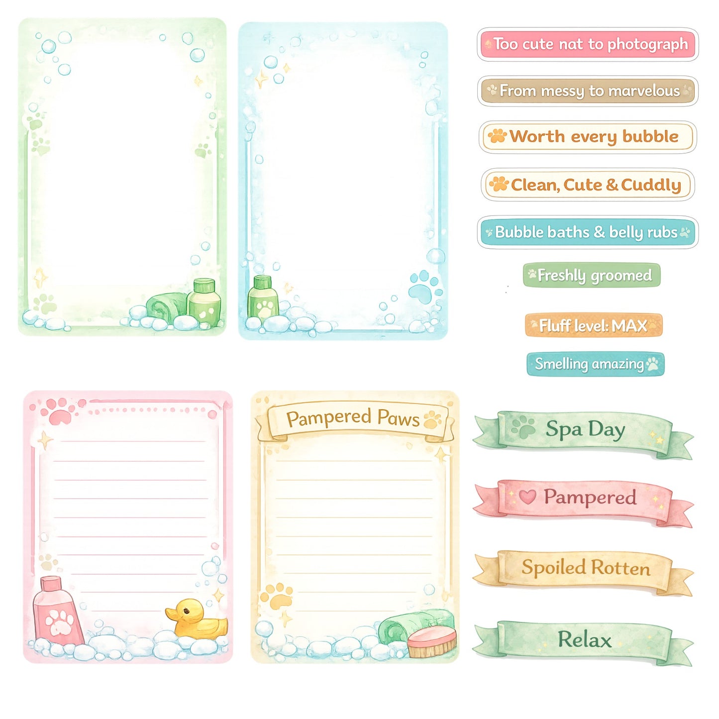 Pet Spa Day Scrapbook Paper
