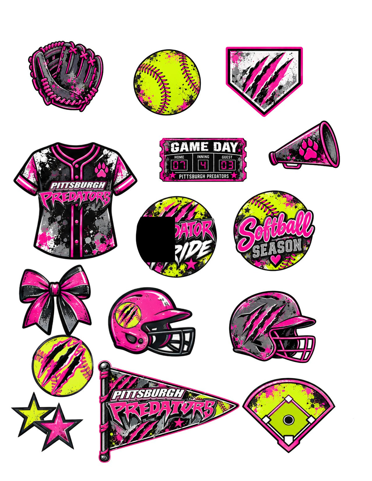 Pittsburgh Predators Softball Scrapbook Paper