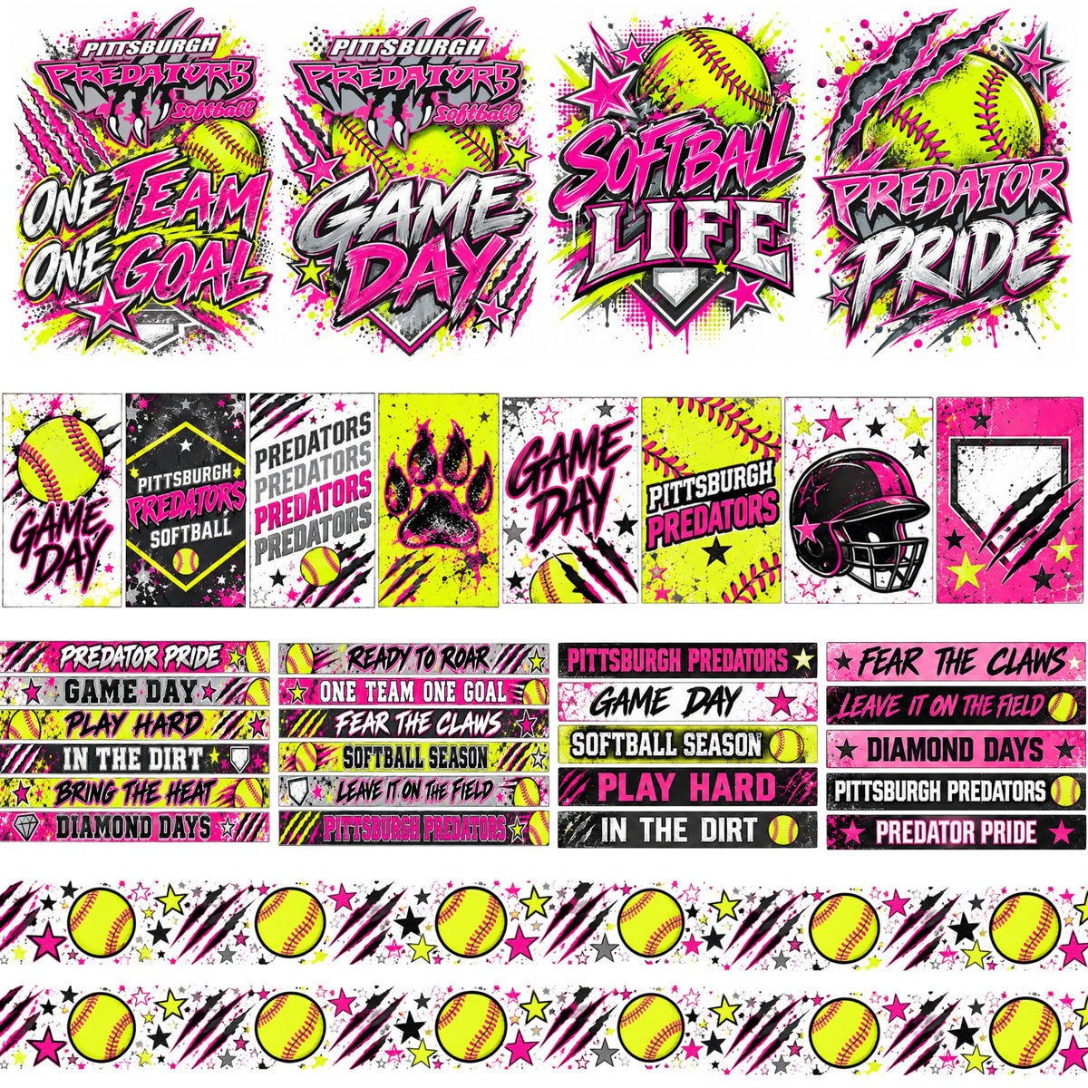 Pittsburgh Predators Softball Scrapbook Paper