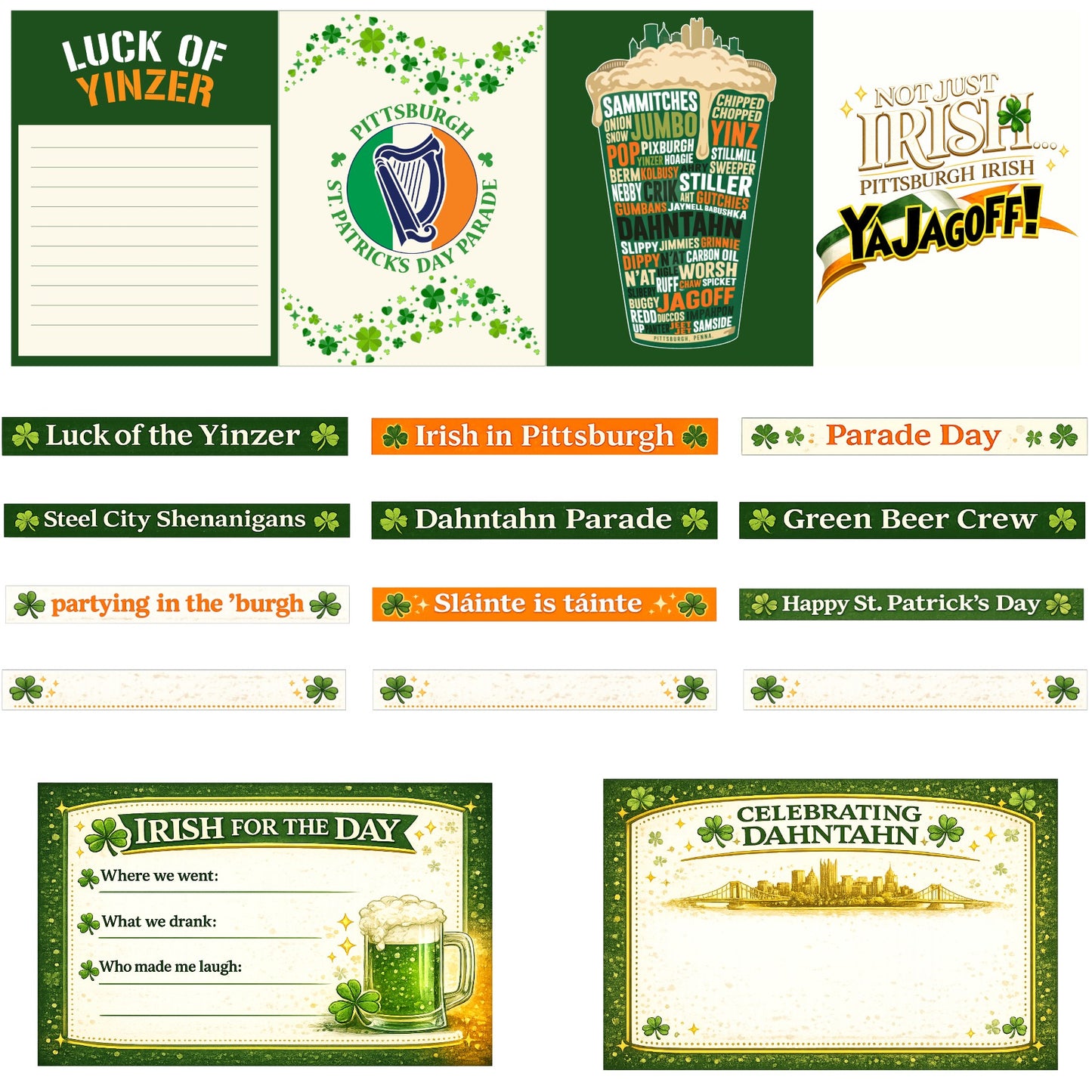 Pittsburgh St. Patrick's Scrapbook Paper