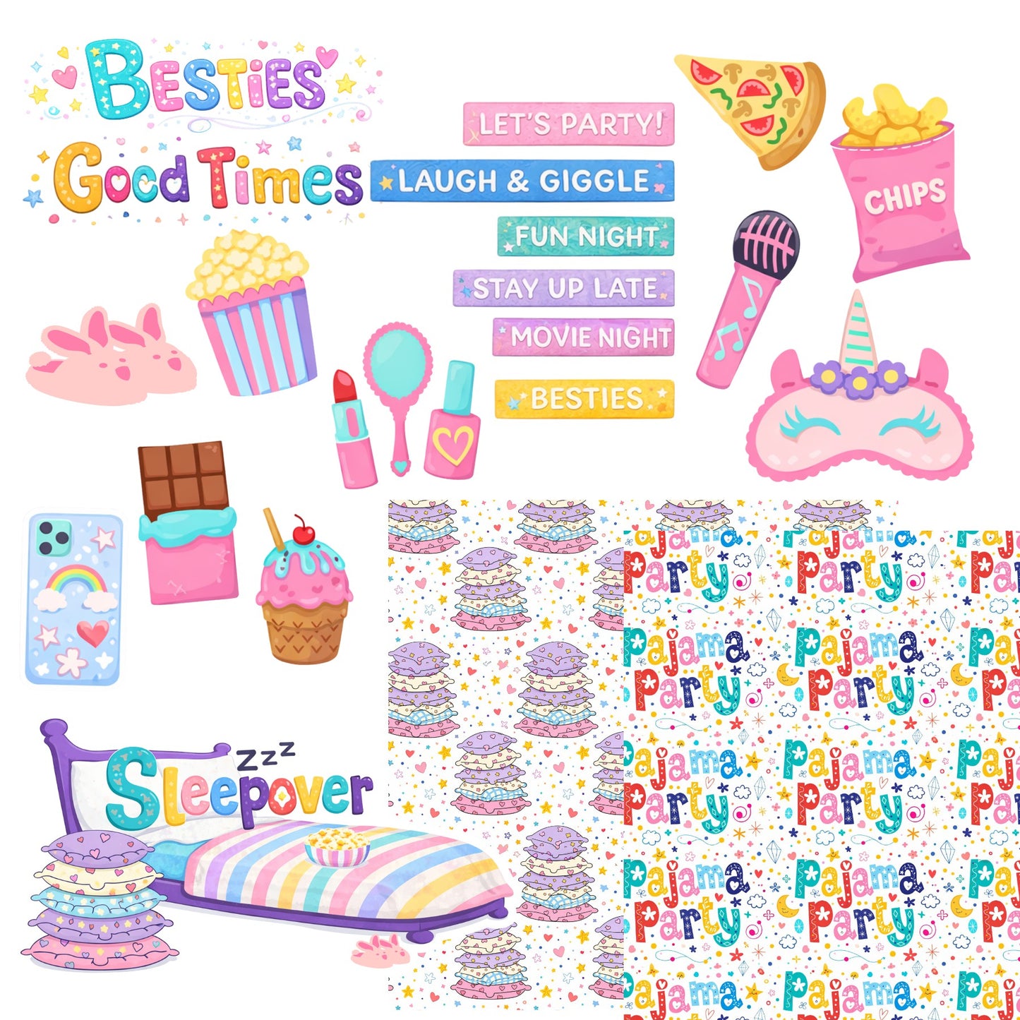 PJ Party scrapbook page kit