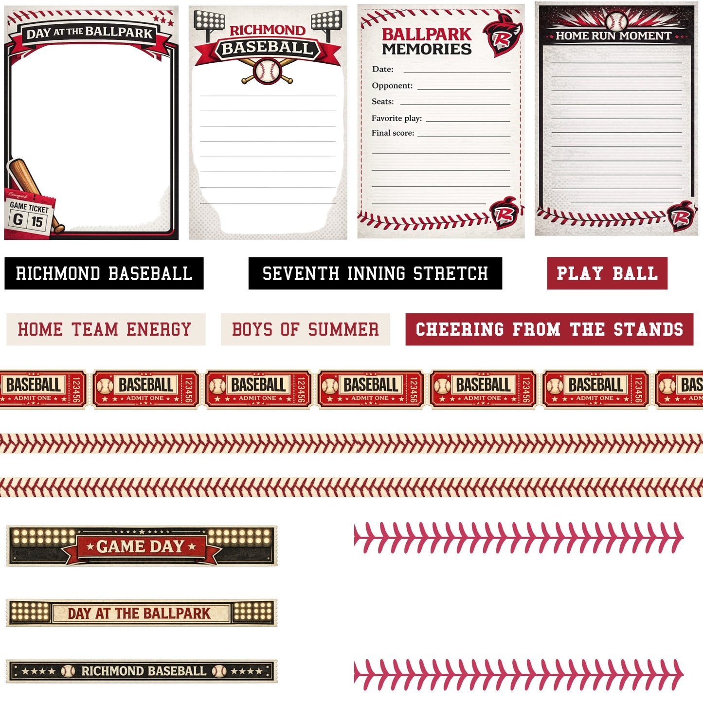 Richmond Flying Squirrels Baseball Scrapbook Paper