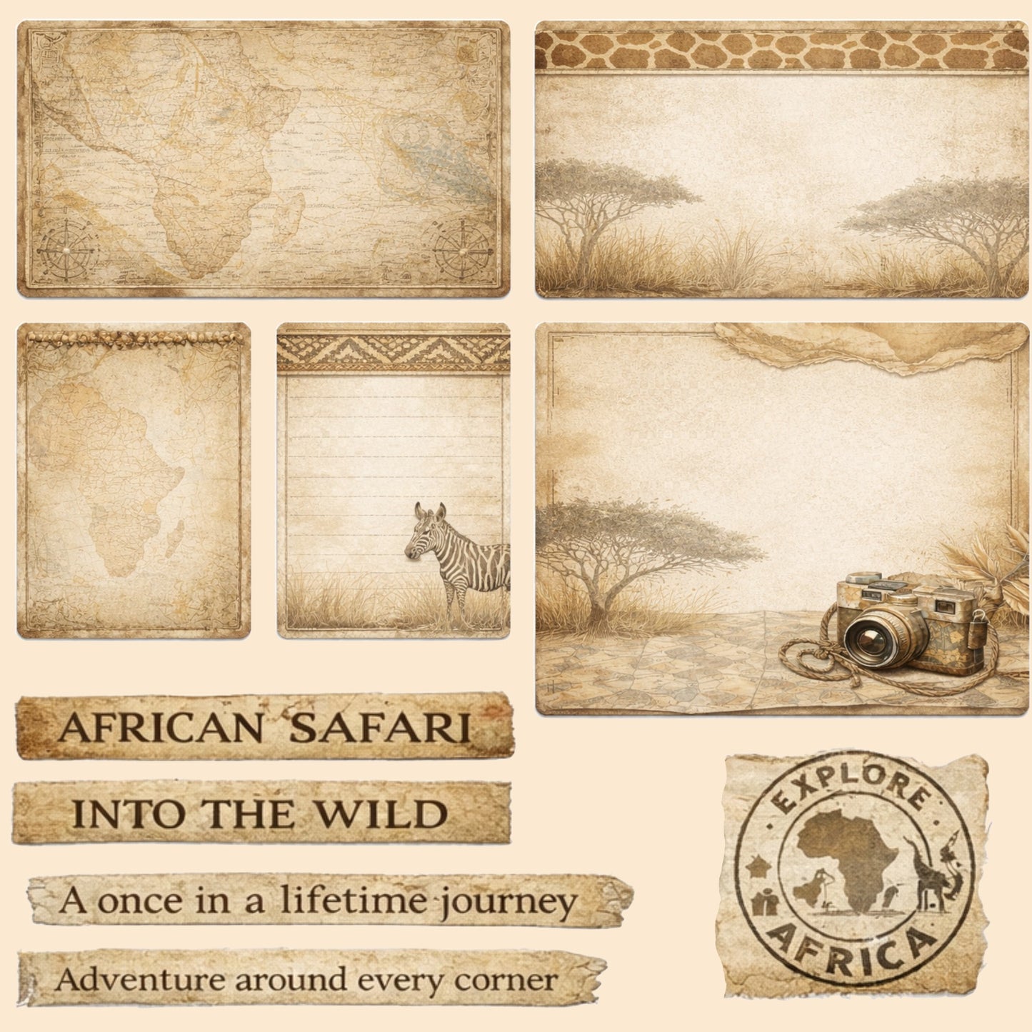 African Safari Scrapbook Paper