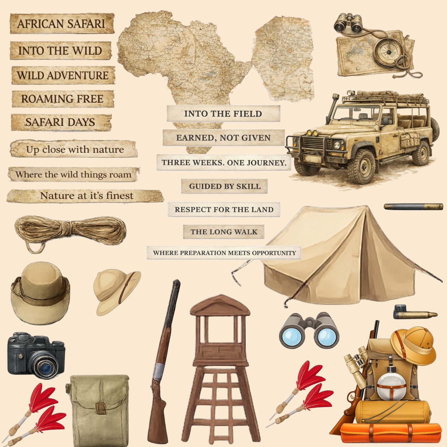 African Safari Scrapbook Paper