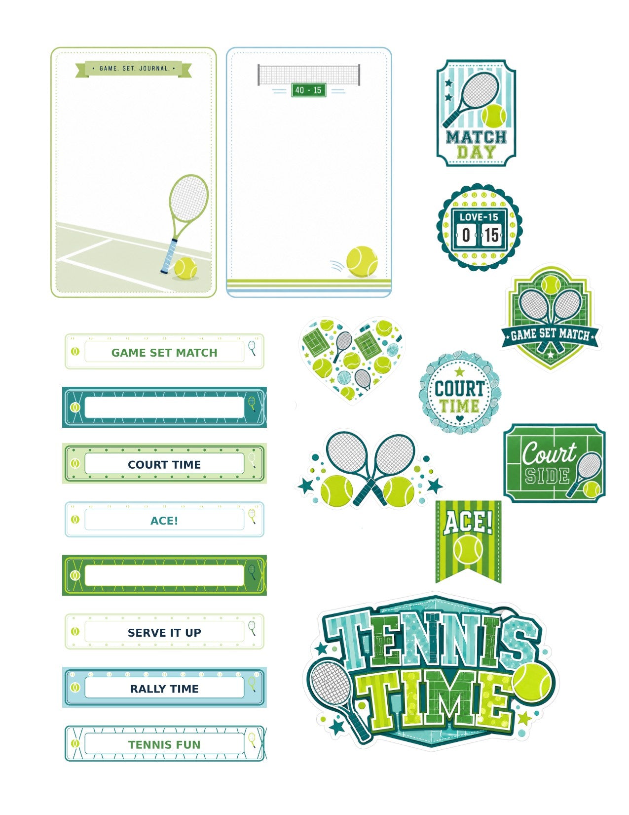 Tennis Scrapbook Paper