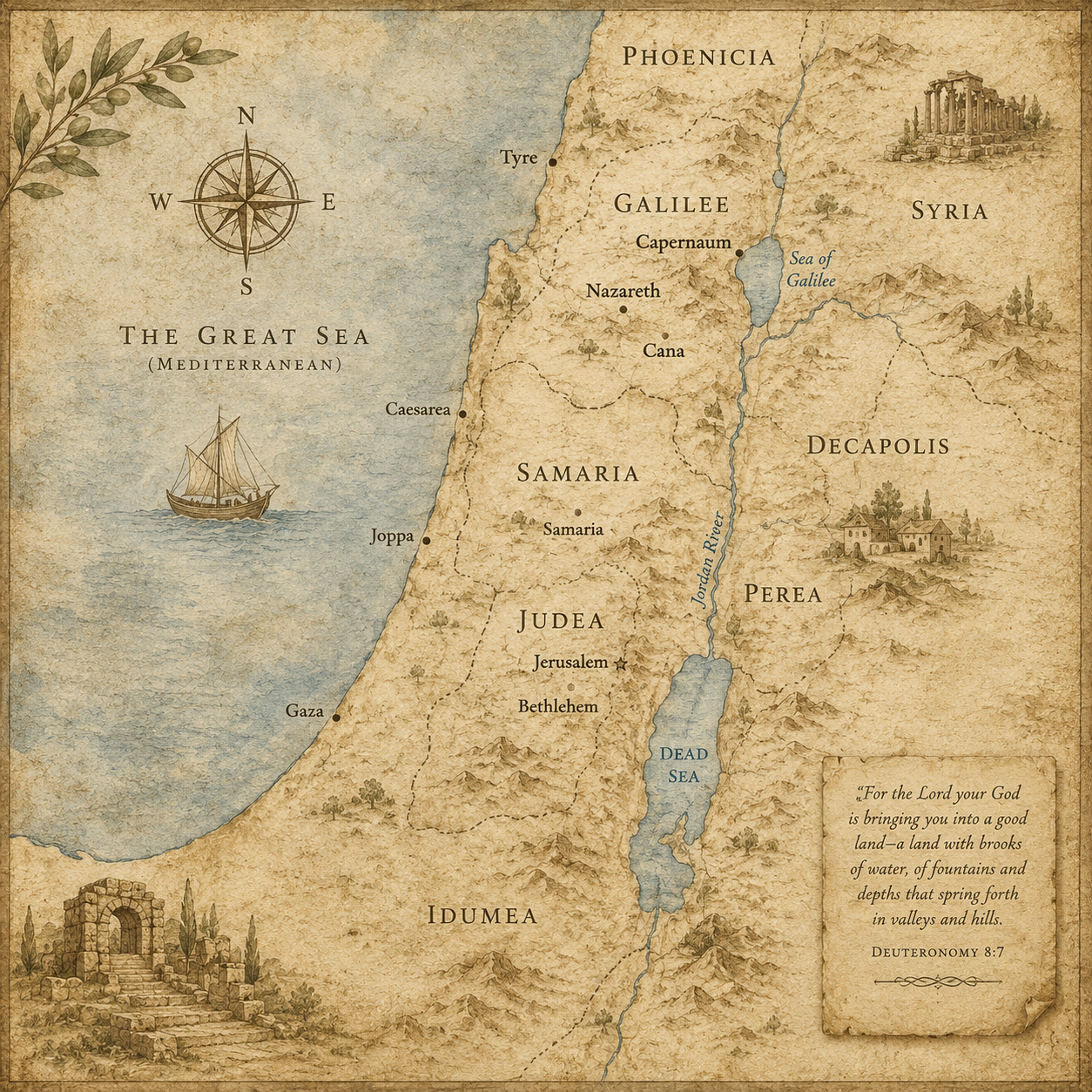 Biblical Lands Scrapbook Paper