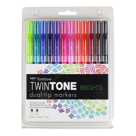 C. Tombow Twintone Marker Set 12/Pkg - Brights